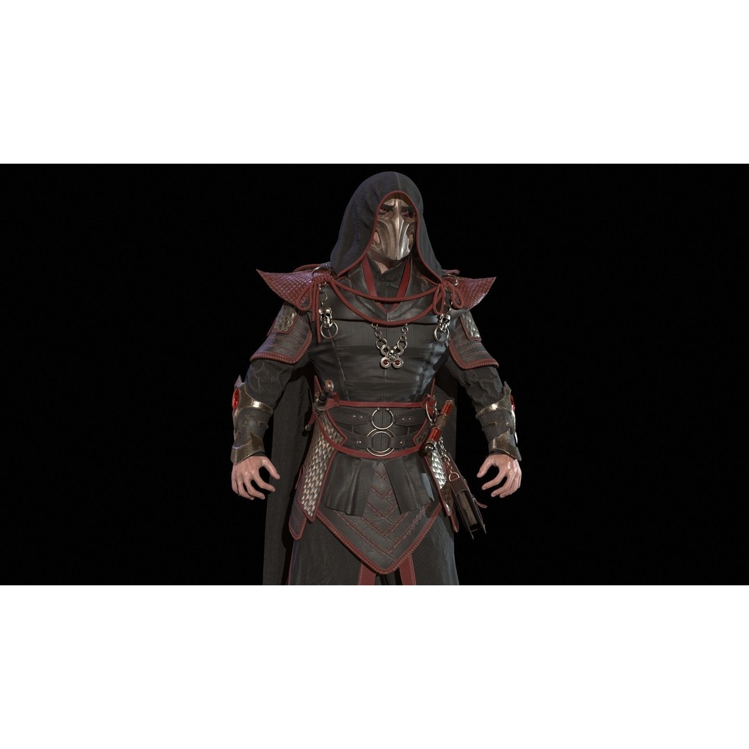 Dark Mage 3D Model – Low Poly Character with Animations, FBX - View 24
