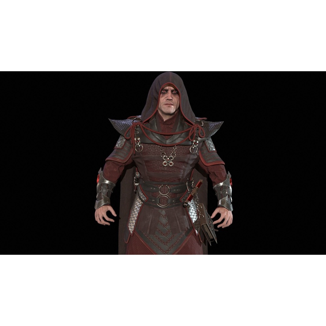 Dark Mage 3D Model – Low Poly Character with Animations, FBX - View 25