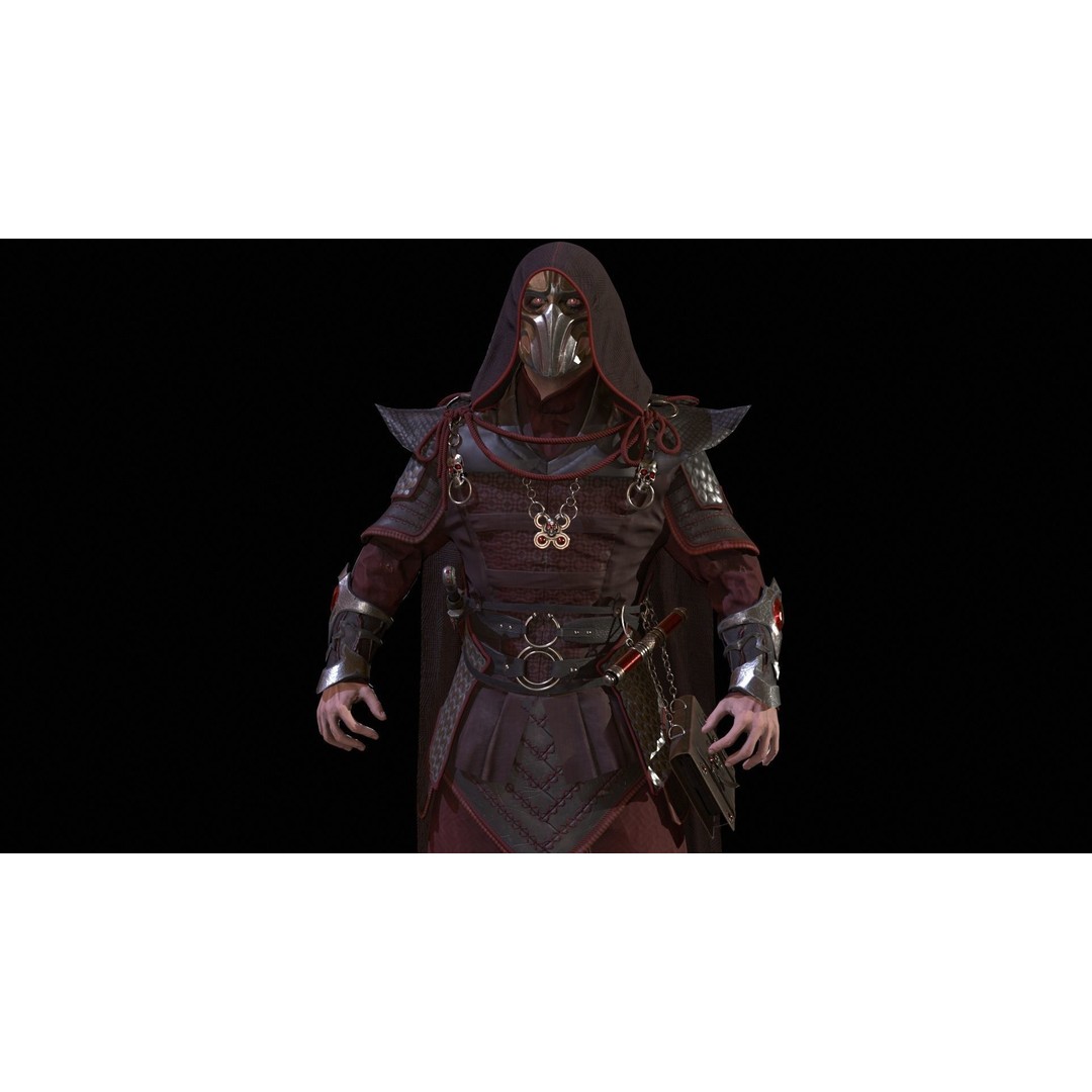 Dark Mage 3D Model – Low Poly Character with Animations, FBX - View 26