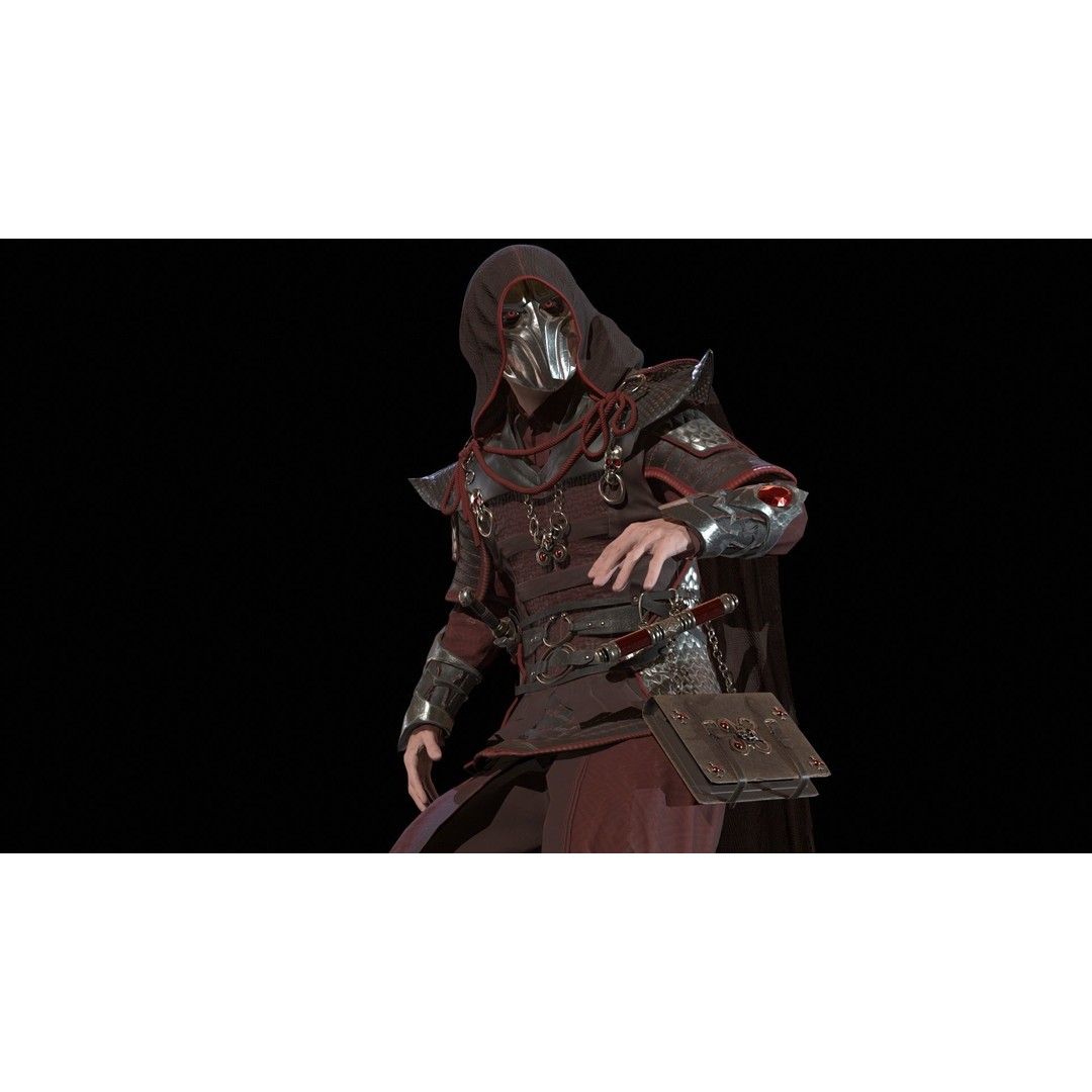Dark Mage 3D Model – Low Poly Character with Animations, FBX - View 28