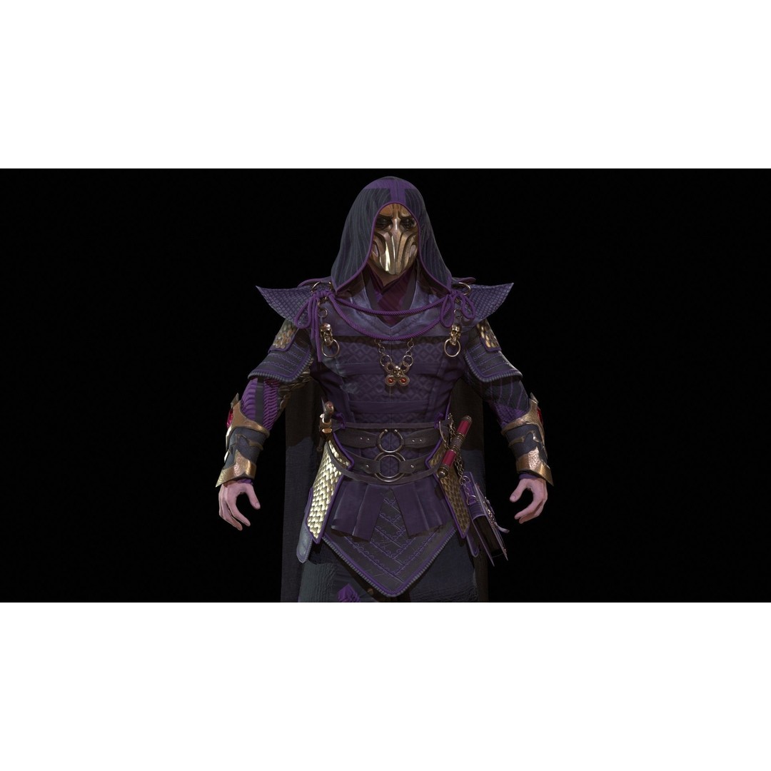 Dark Mage 3D Model – Low Poly Character with Animations, FBX - View 32