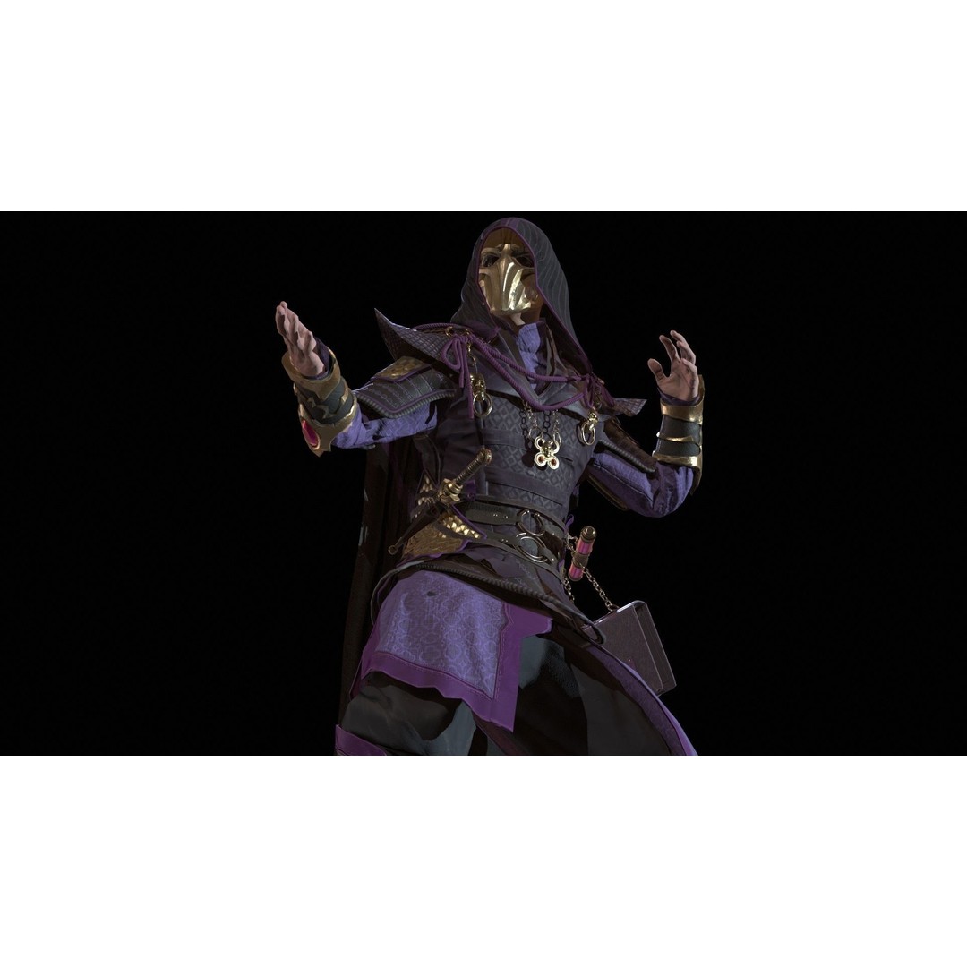 Dark Mage 3D Model – Low Poly Character with Animations, FBX - View 33