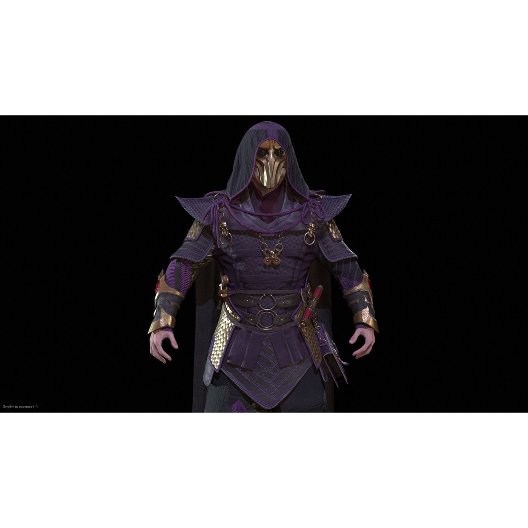 Dark Mage 3D Model – Low Poly Character with Animations, FBX - View 4