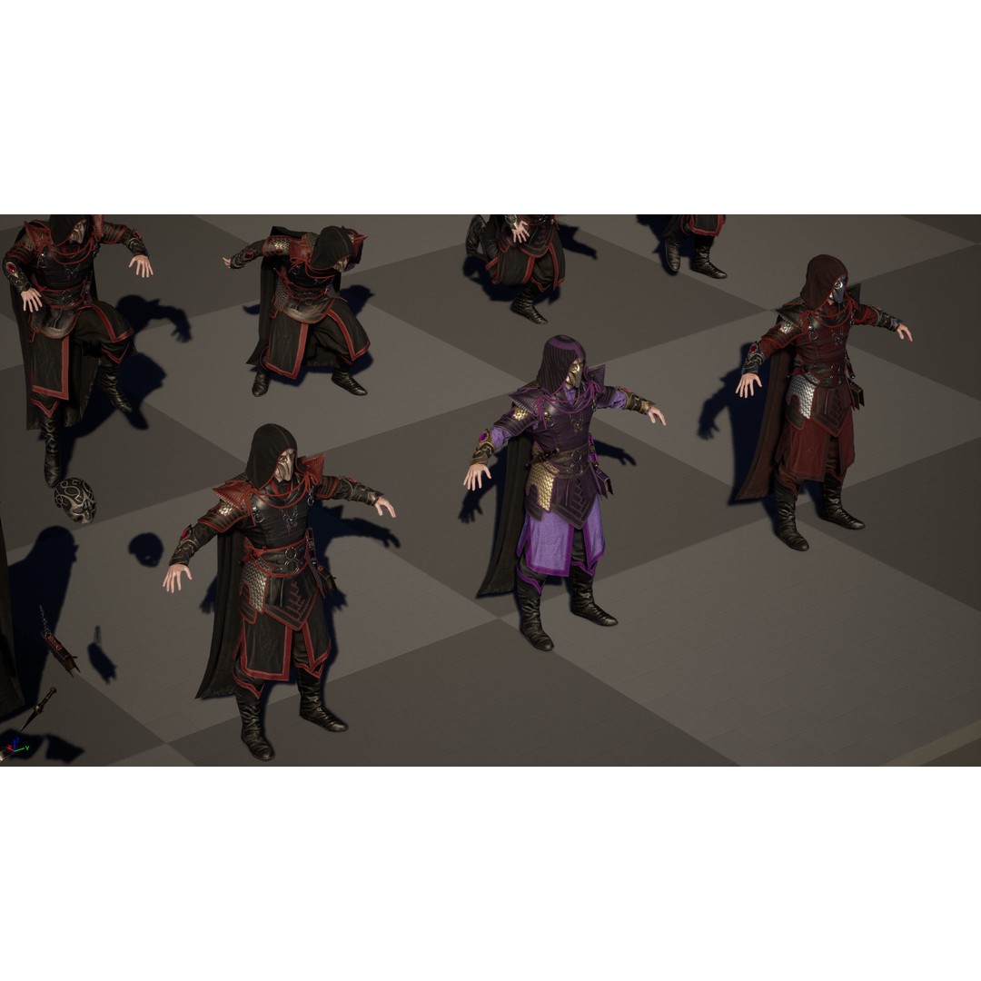 Dark Mage 3D Model – Low Poly Character with Animations, FBX - View 42