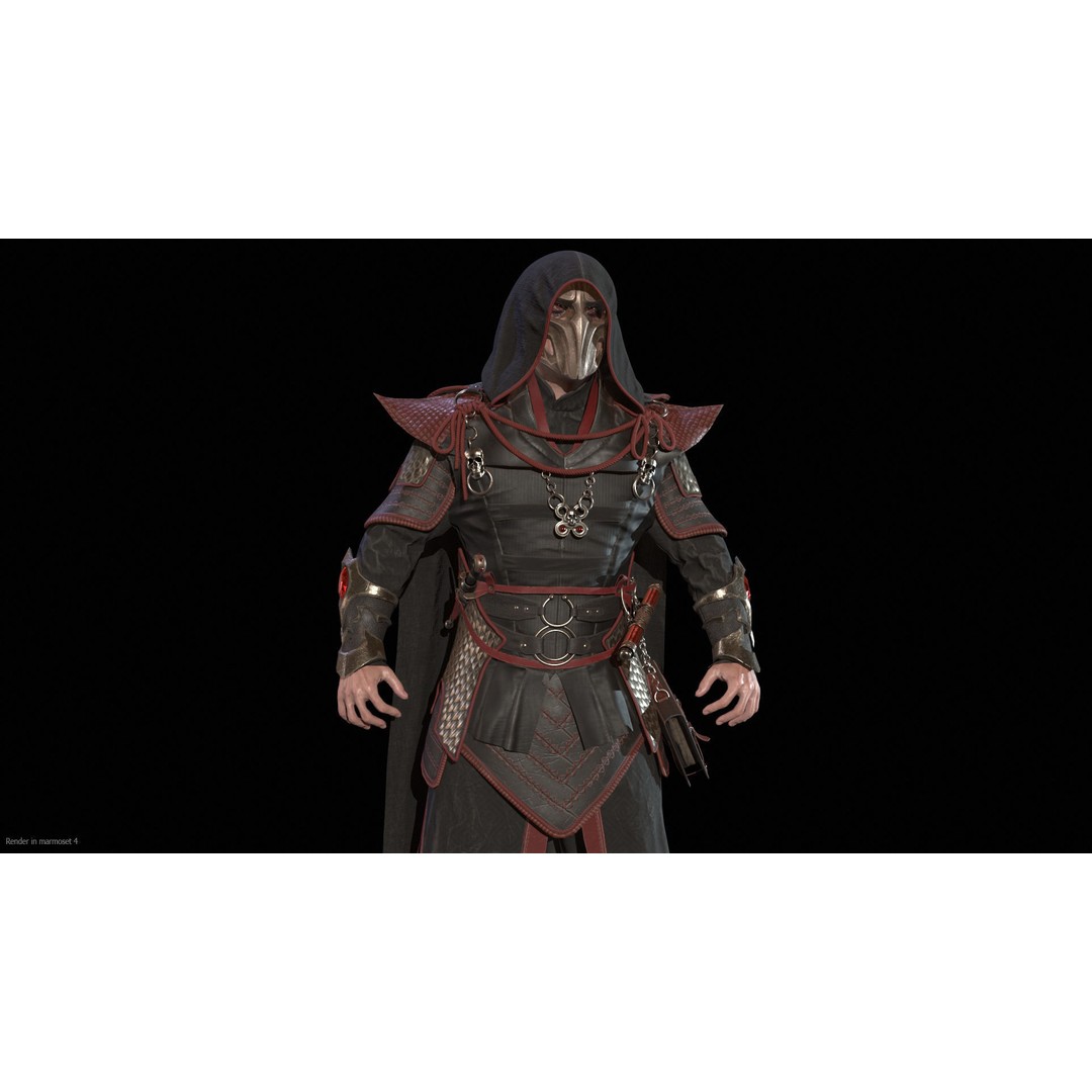 Dark Mage 3D Model – Low Poly Character with Animations, FBX - View 5