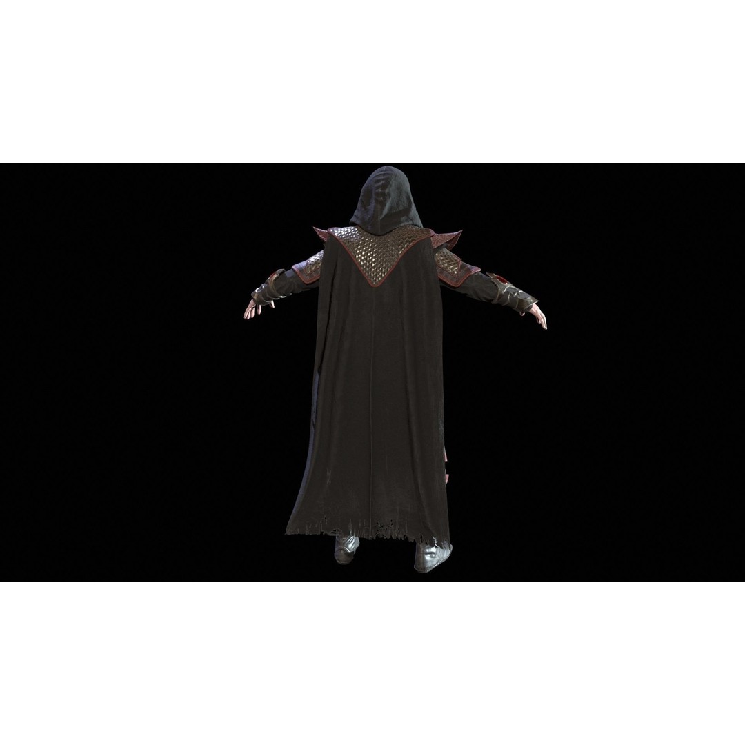 Dark Mage 3D Model – Low Poly Character with Animations, FBX - View 8
