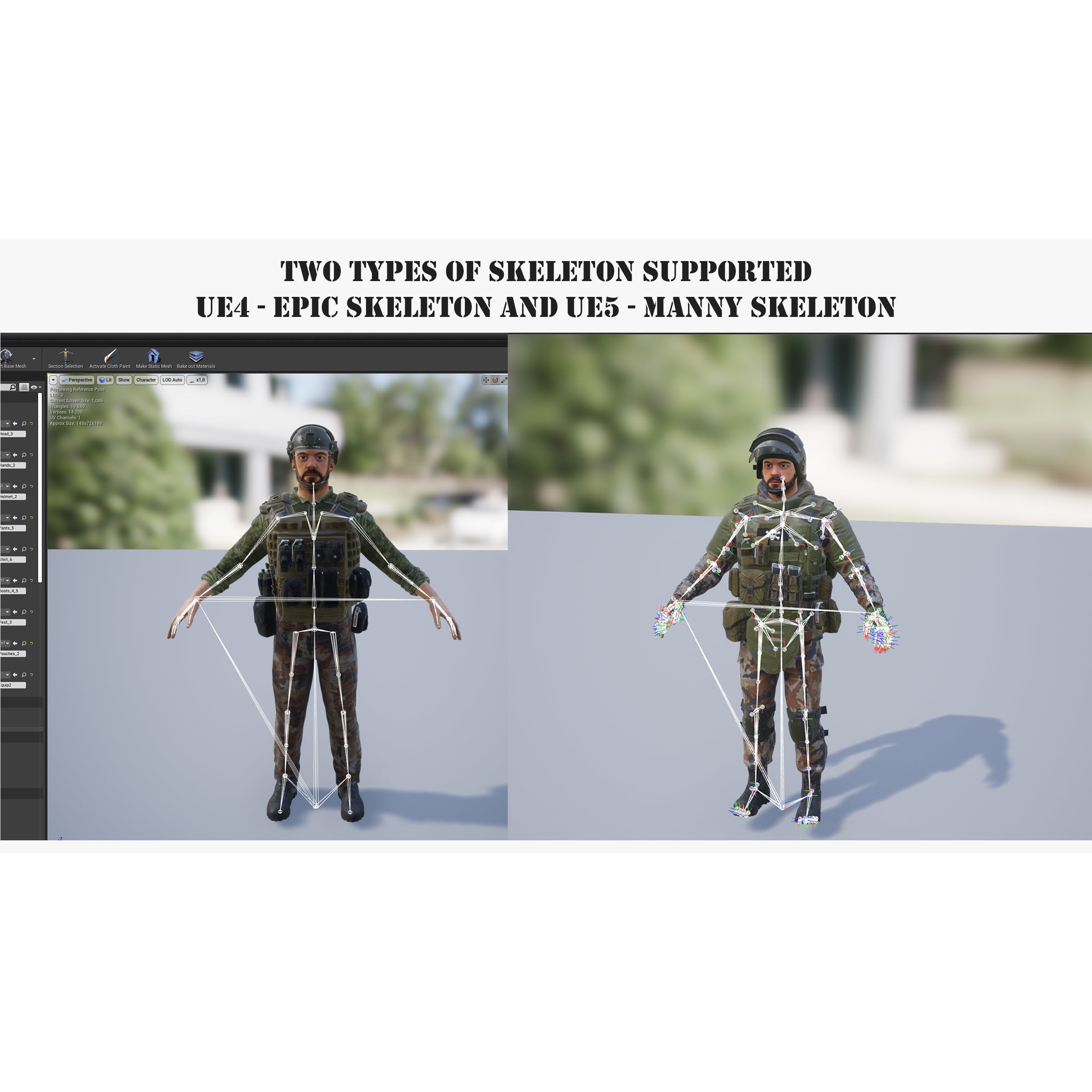 Modular Military Character - Low-Poly Game-Ready 3D Model - View 10