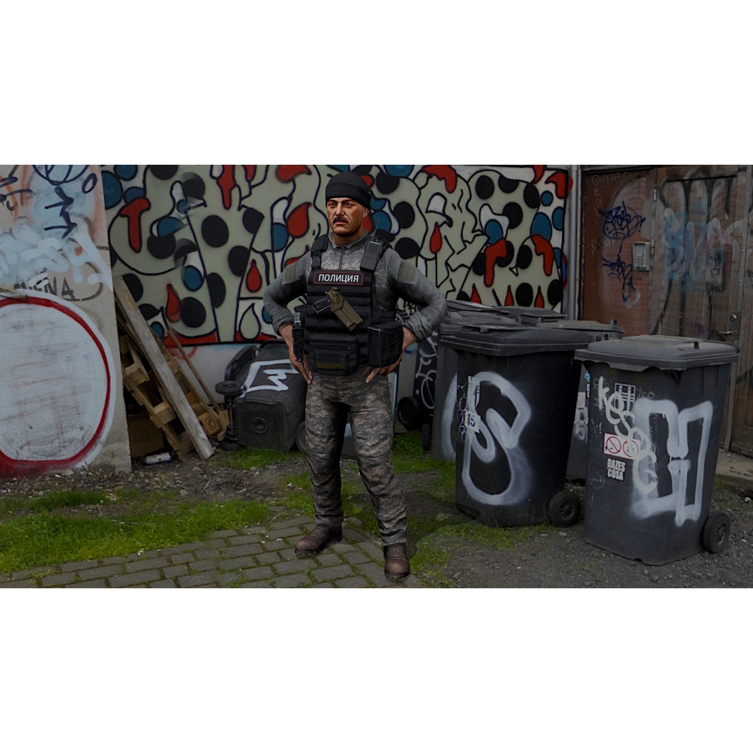 Modular Military Character - Low-Poly Game-Ready 3D Model - View 14