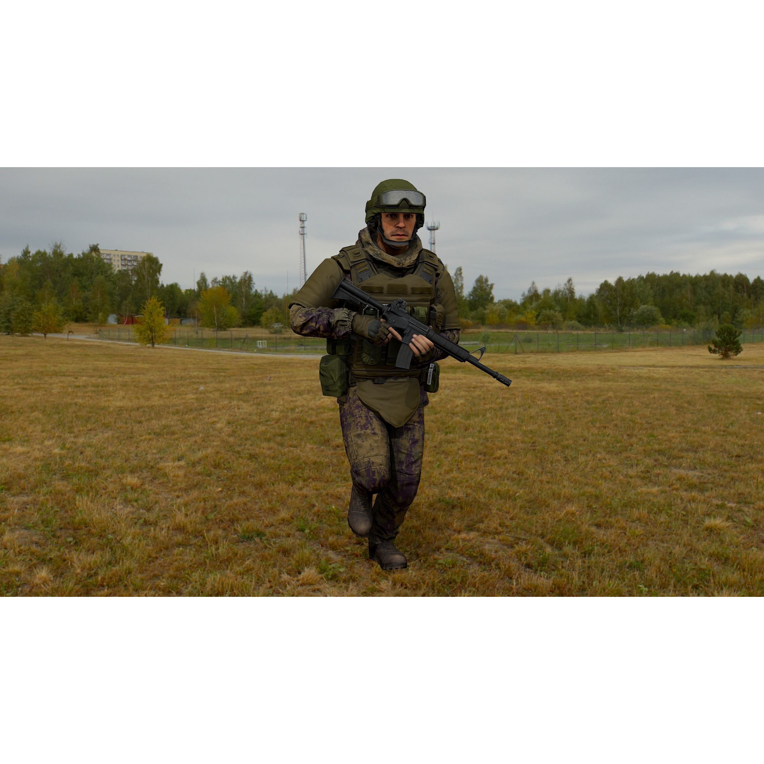 Modular Military Character - Low-Poly Game-Ready 3D Model - View 16