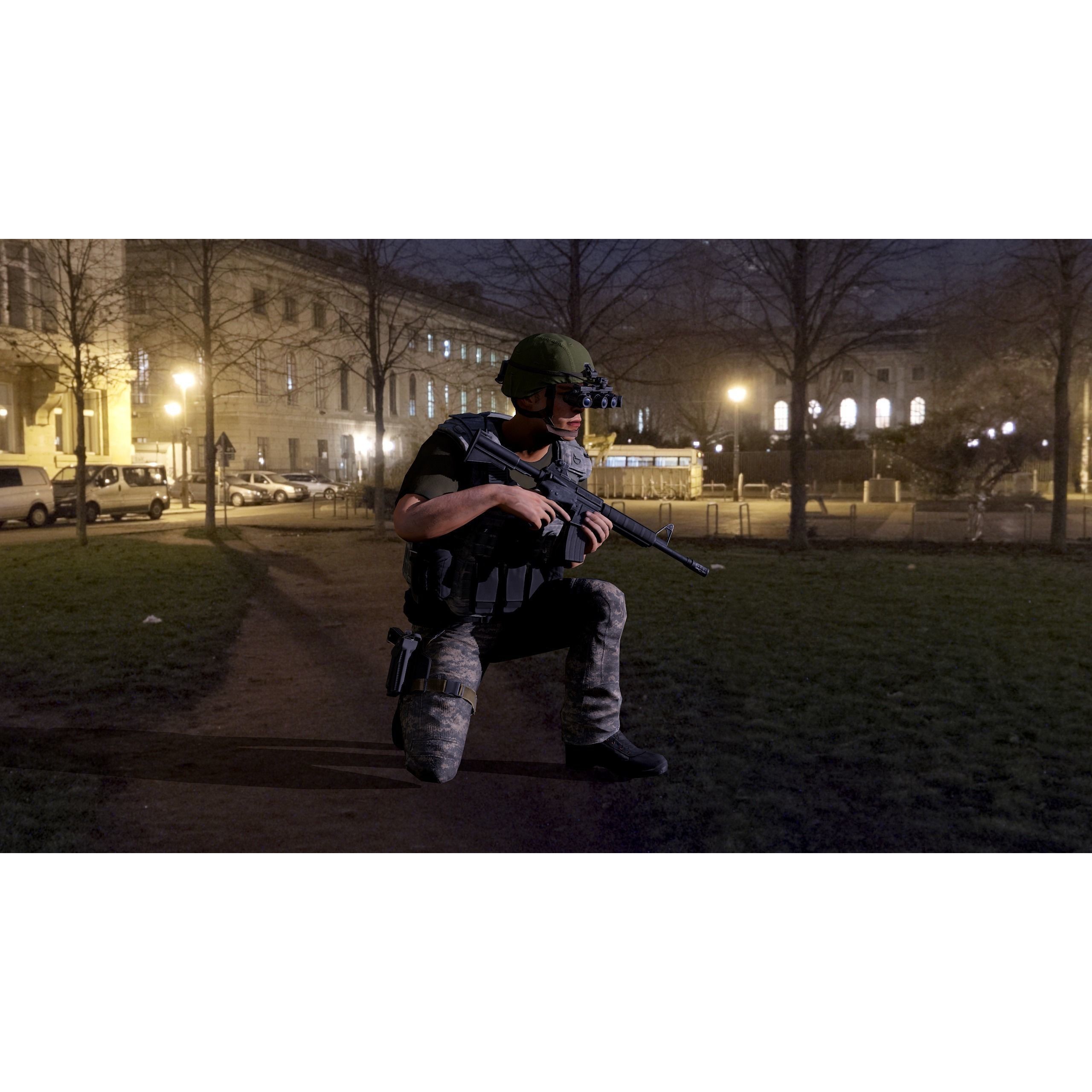 Modular Military Character - Low-Poly Game-Ready 3D Model - View 20