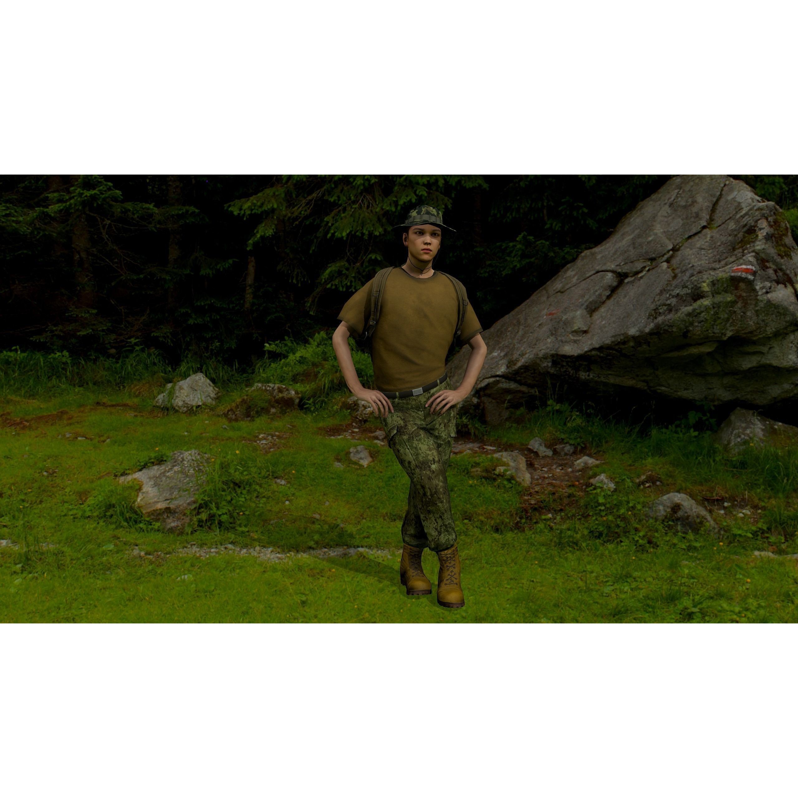 Modular Military Character - Low-Poly Game-Ready 3D Model - View 23