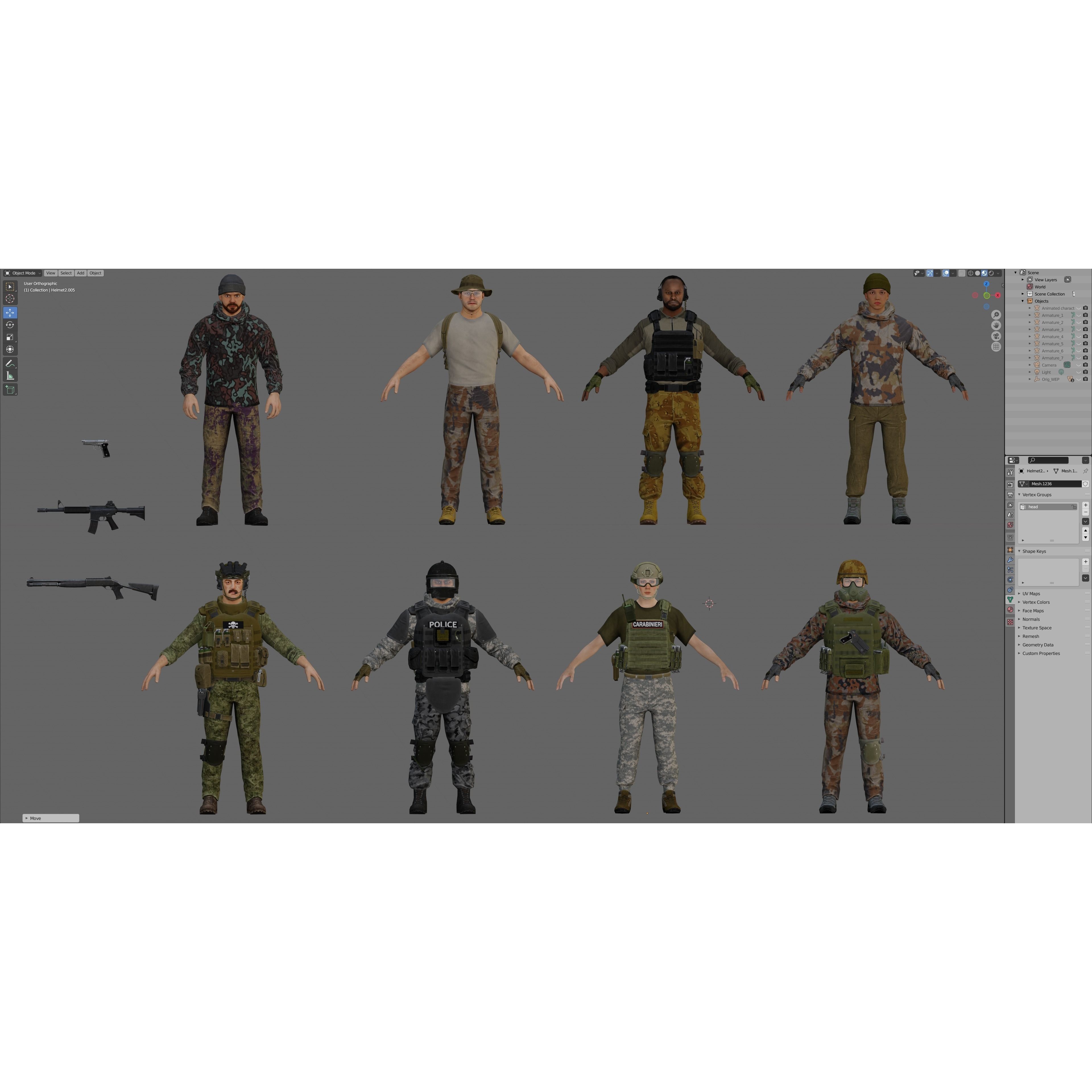 Modular Military Character - Low-Poly Game-Ready 3D Model - View 9