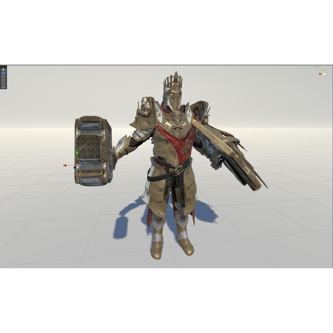 Paladin 3D Model – Low Poly Character Asset, Rigged, FBX