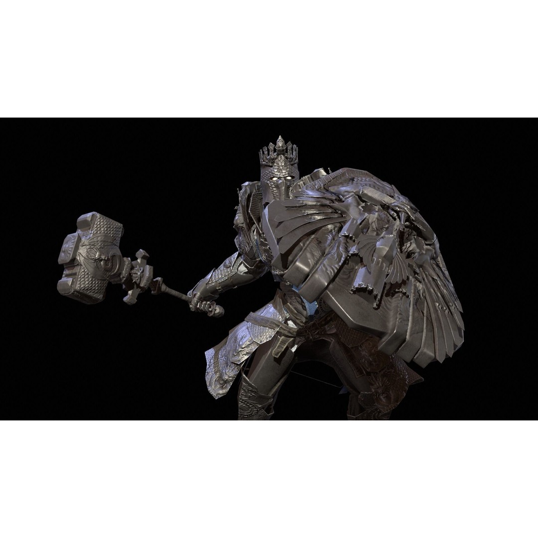 Paladin 3D Model – Low Poly Character Asset, Rigged, FBX - View 11