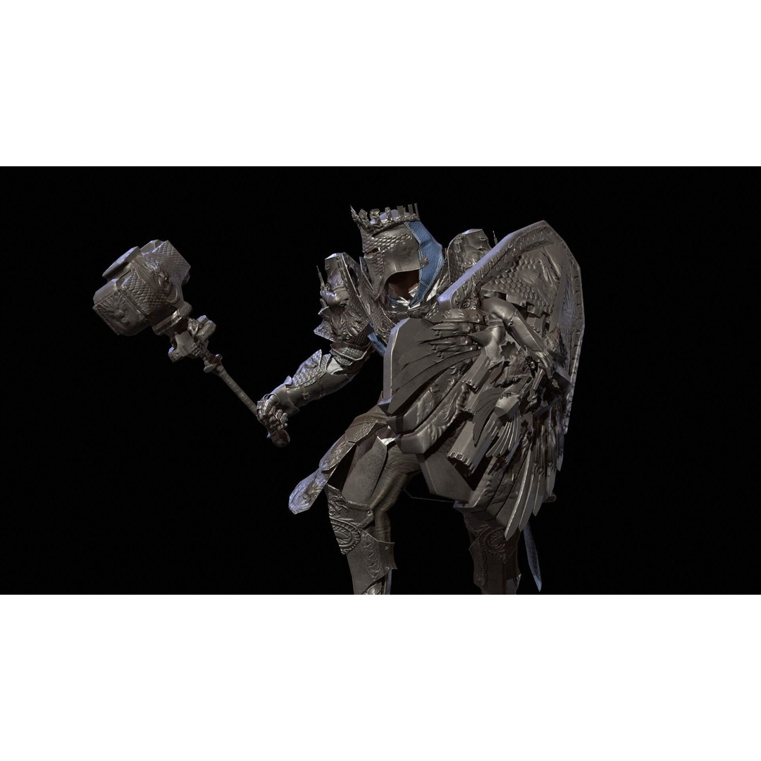 Paladin 3D Model – Low Poly Character Asset, Rigged, FBX - View 12