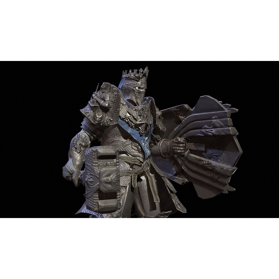 Paladin 3D Model – Low Poly Character Asset, Rigged, FBX - View 17