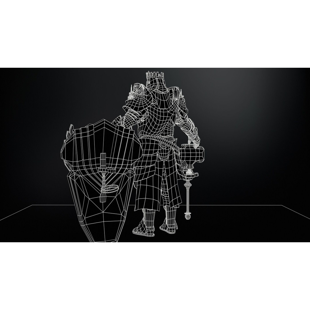Paladin 3D Model – Low Poly Character Asset, Rigged, FBX - View 19