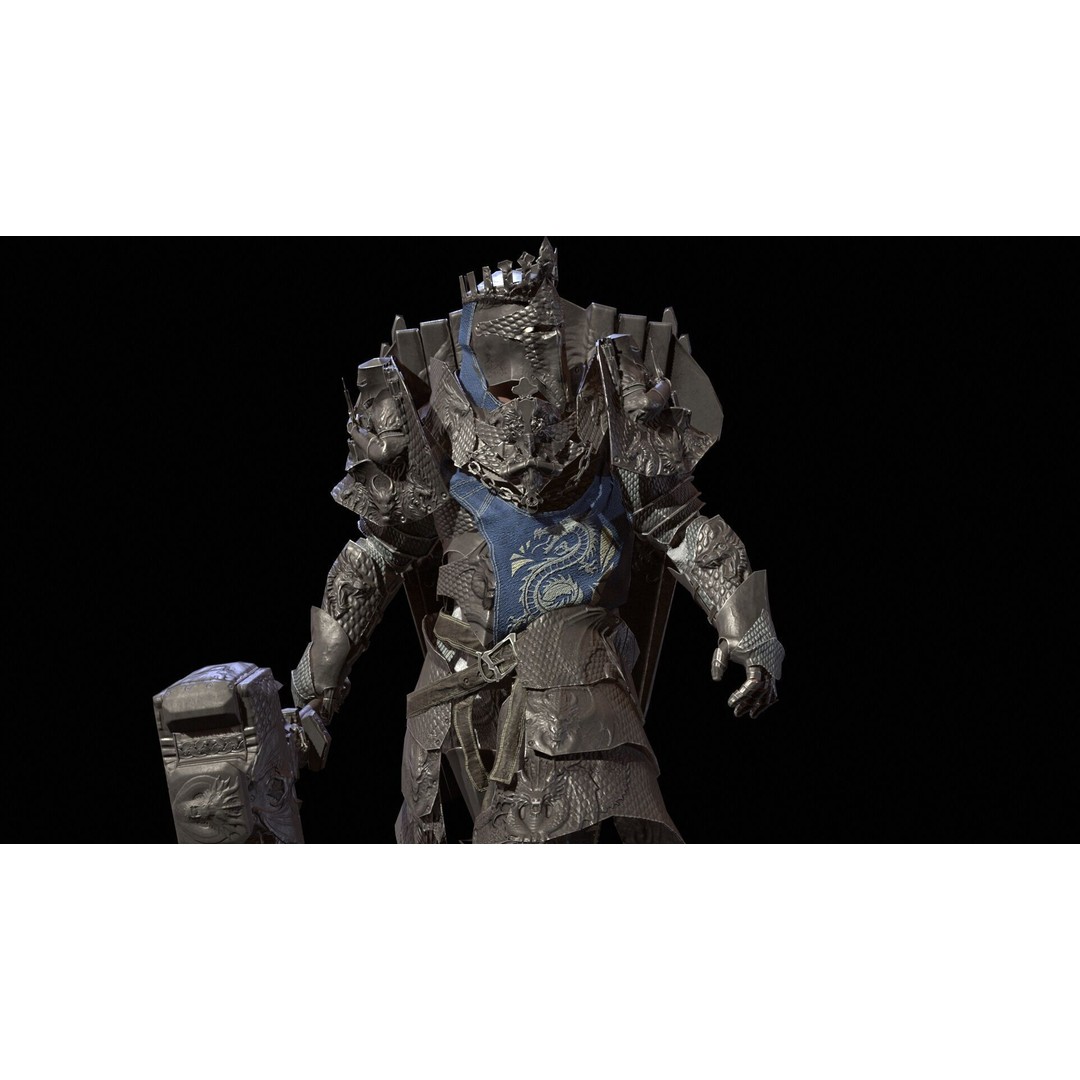 Paladin 3D Model – Low Poly Character Asset, Rigged, FBX - View 20