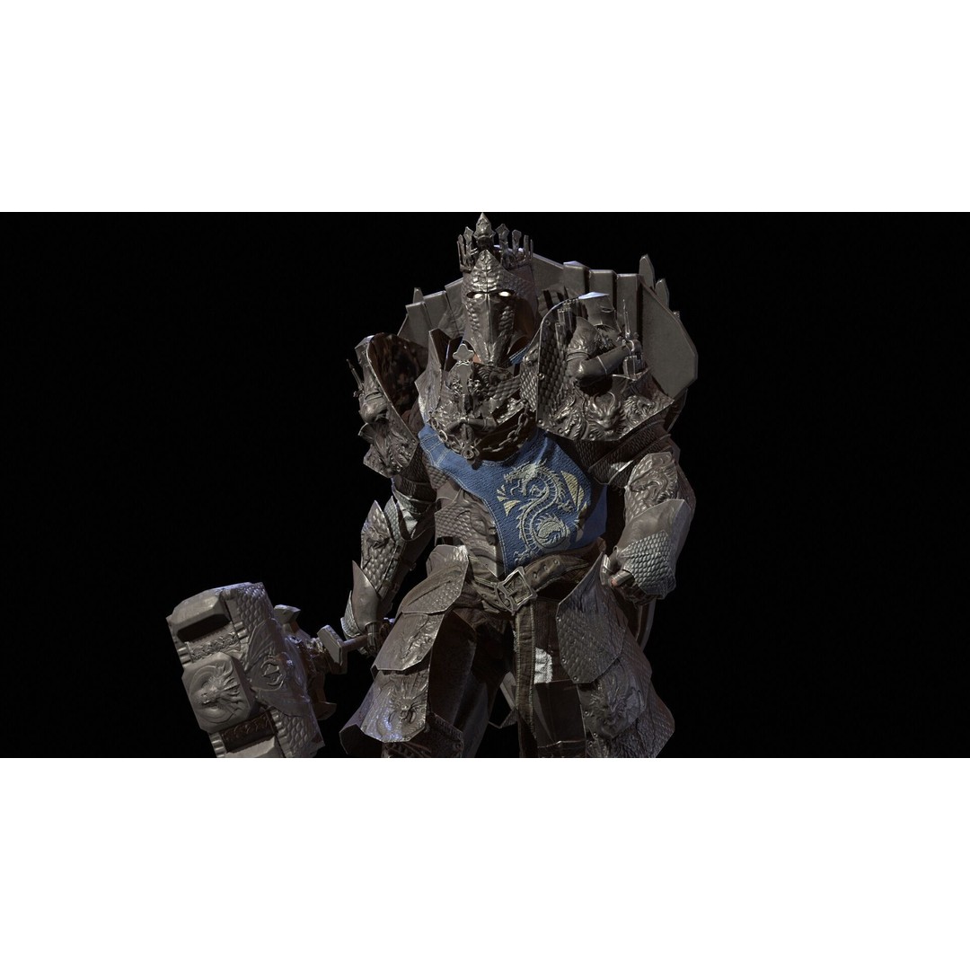 Paladin 3D Model – Low Poly Character Asset, Rigged, FBX - View 22