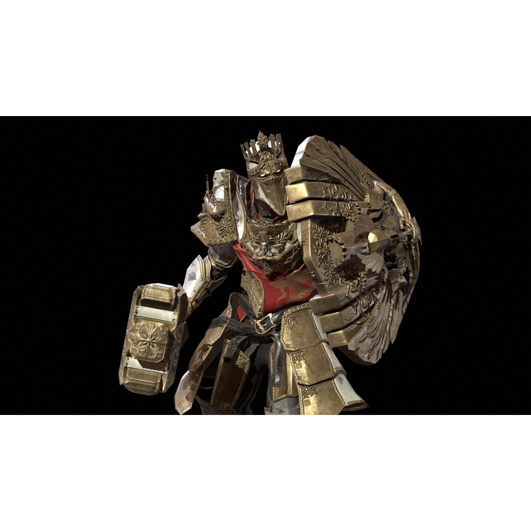 Paladin 3D Model – Low Poly Character Asset, Rigged, FBX - View 23