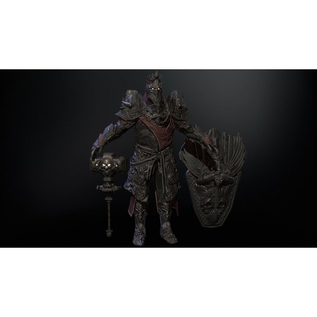Paladin 3D Model – Low Poly Character Asset, Rigged, FBX - View 24