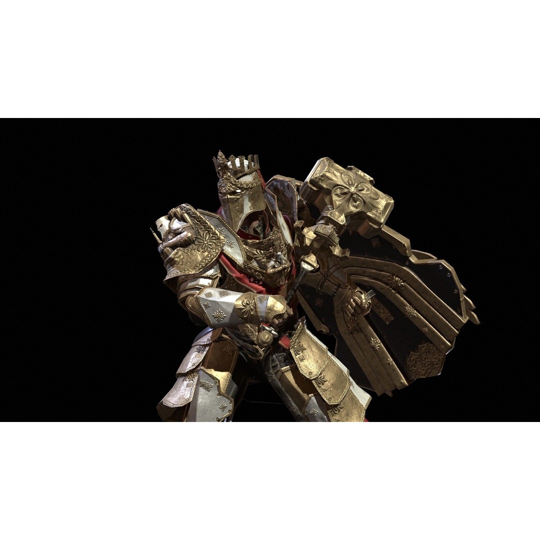 Paladin 3D Model – Low Poly Character Asset, Rigged, FBX - View 25