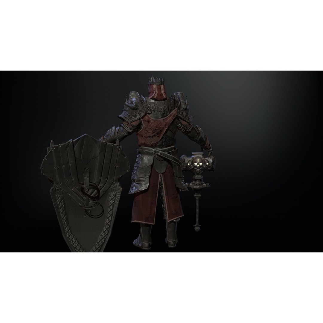 Paladin 3D Model – Low Poly Character Asset, Rigged, FBX - View 26