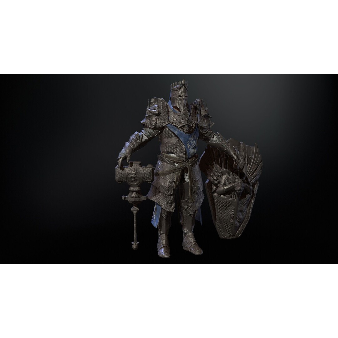Paladin 3D Model – Low Poly Character Asset, Rigged, FBX - View 28