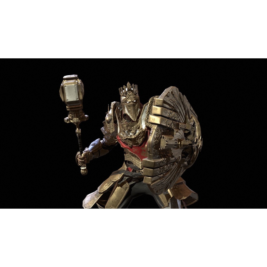 Paladin 3D Model – Low Poly Character Asset, Rigged, FBX - View 29