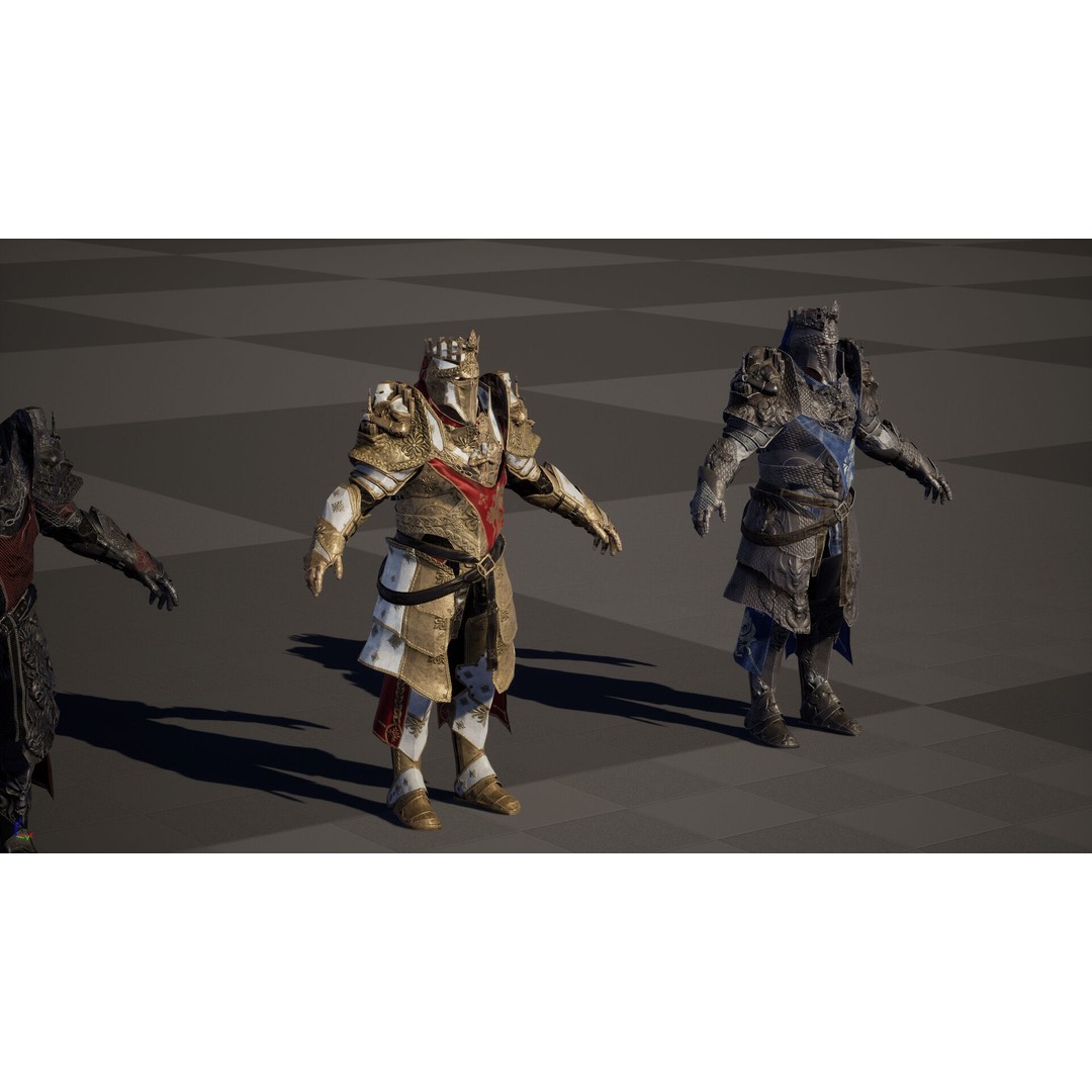Paladin 3D Model – Low Poly Character Asset, Rigged, FBX - View 30