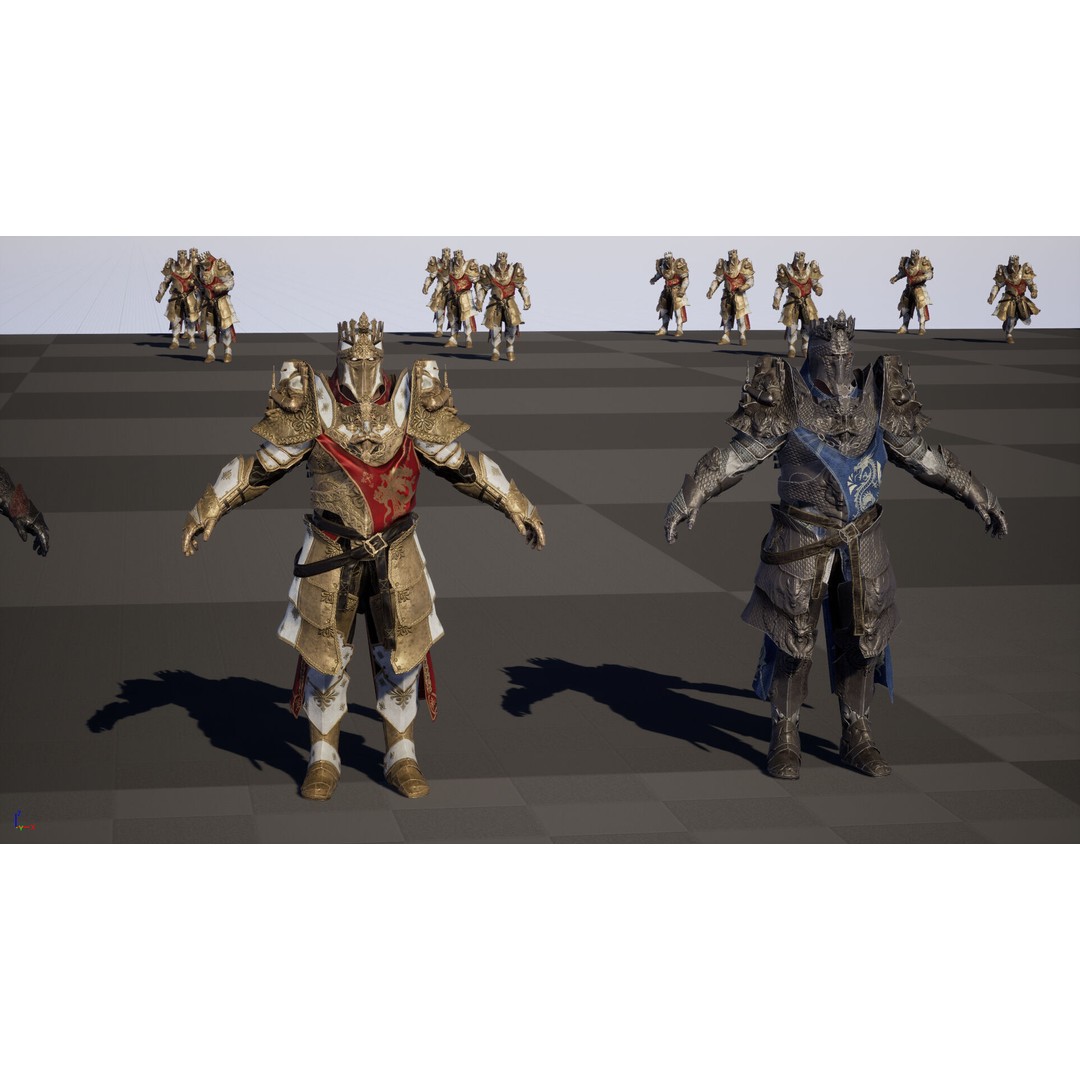 Paladin 3D Model – Low Poly Character Asset, Rigged, FBX - View 32