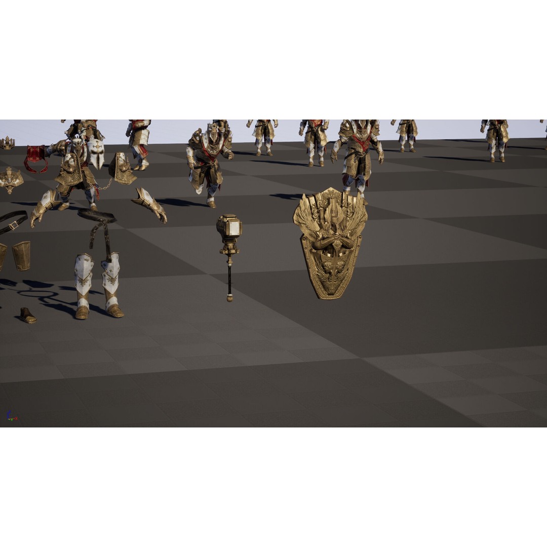 Paladin 3D Model – Low Poly Character Asset, Rigged, FBX - View 35