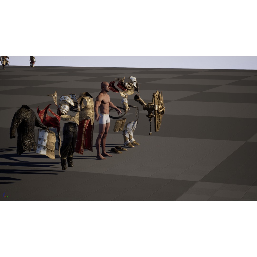 Paladin 3D Model – Low Poly Character Asset, Rigged, FBX - View 36
