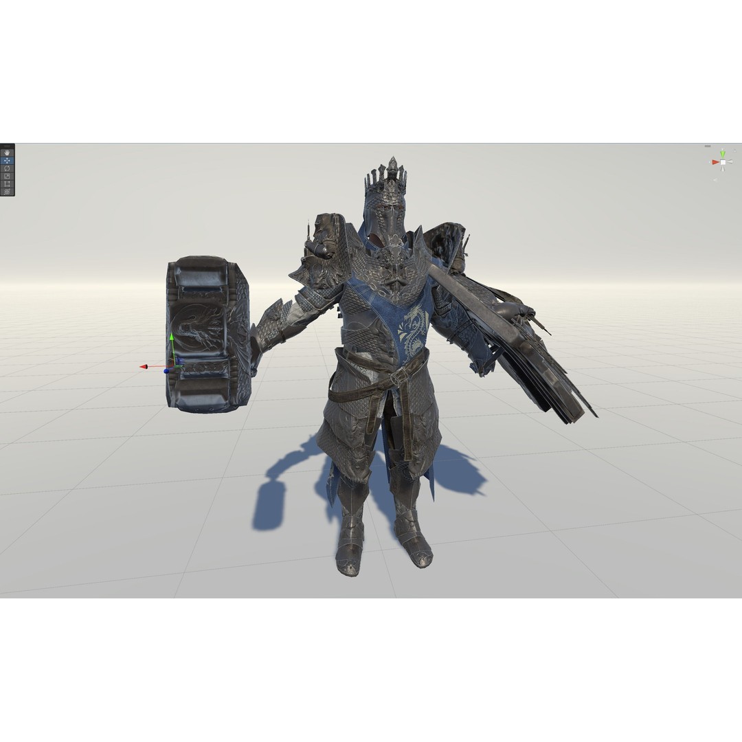 Paladin 3D Model – Low Poly Character Asset, Rigged, FBX - View 38