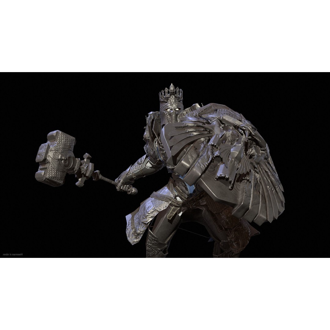 Paladin 3D Model – Low Poly Character Asset, Rigged, FBX - View 5