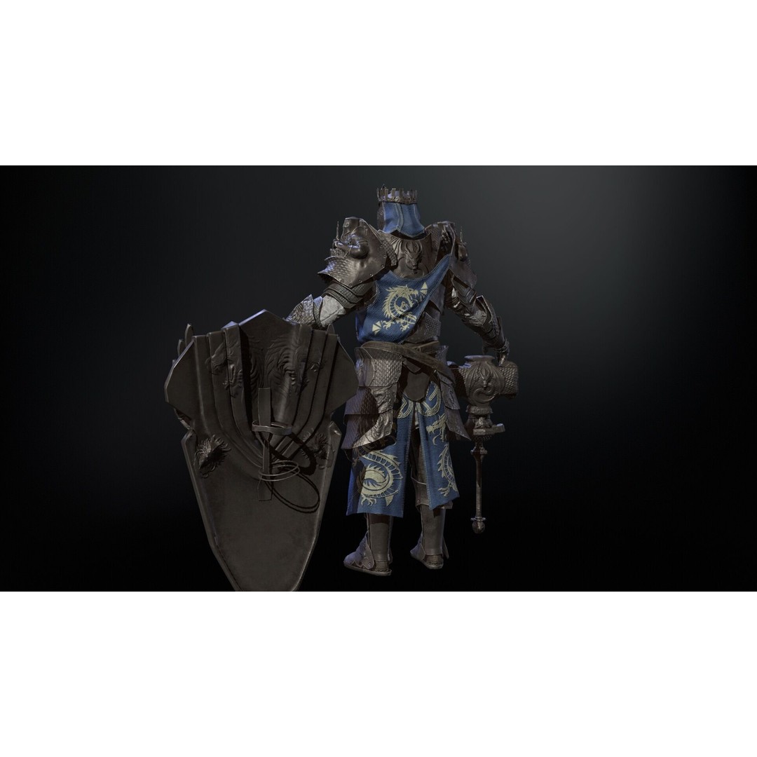 Paladin 3D Model – Low Poly Character Asset, Rigged, FBX - View 8