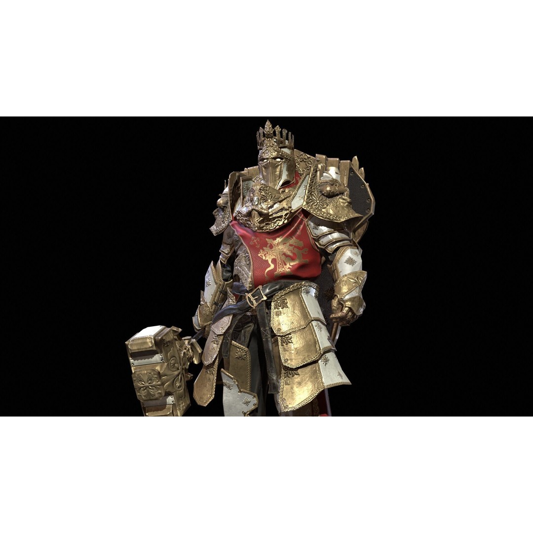 Paladin 3D Model – Low Poly Character Asset, Rigged, FBX - View 9