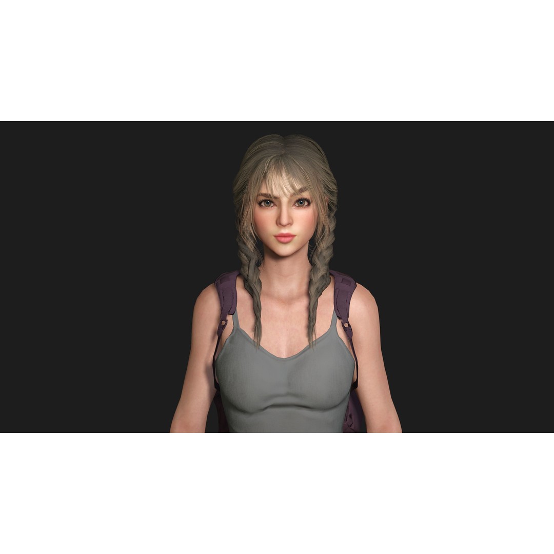 Madison 3D Model – Realistic Young Girl Character, Game Ready, FBX - View 10