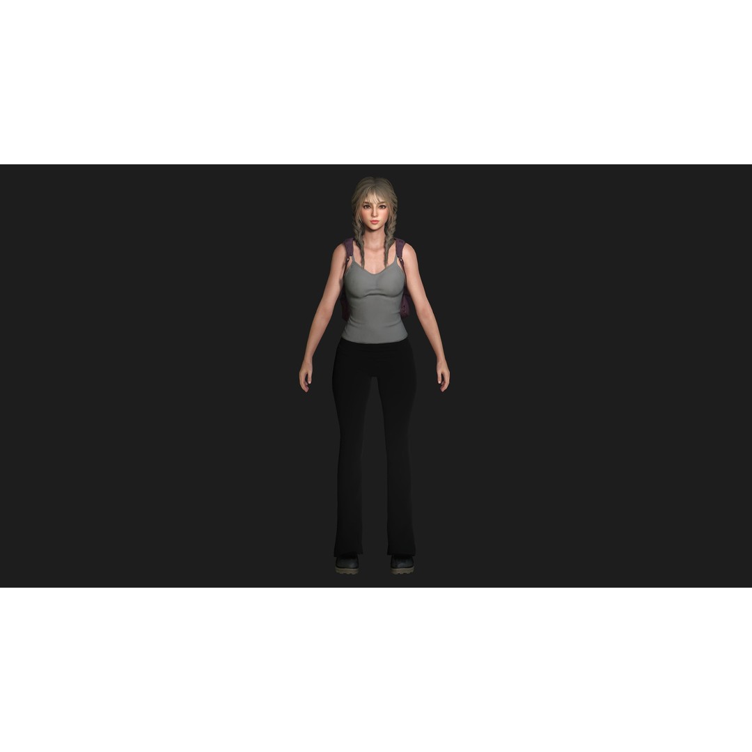 Madison 3D Model – Realistic Young Girl Character, Game Ready, FBX - View 11
