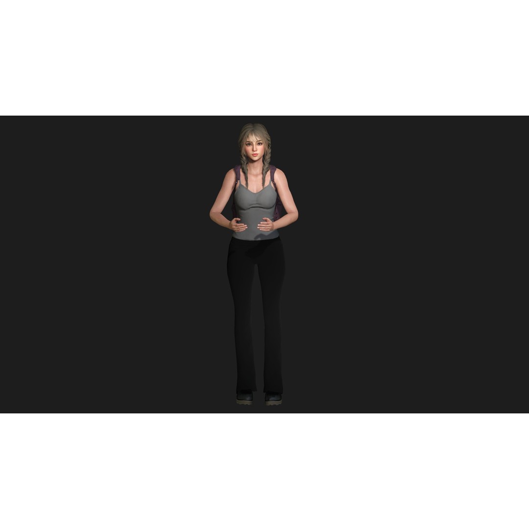 Madison 3D Model – Realistic Young Girl Character, Game Ready, FBX - View 14