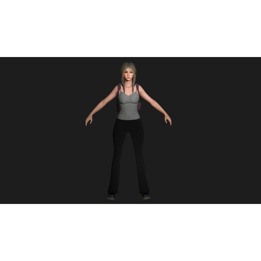 Madison 3D Model – Realistic Young Girl Character, Game Ready, FBX - View 15