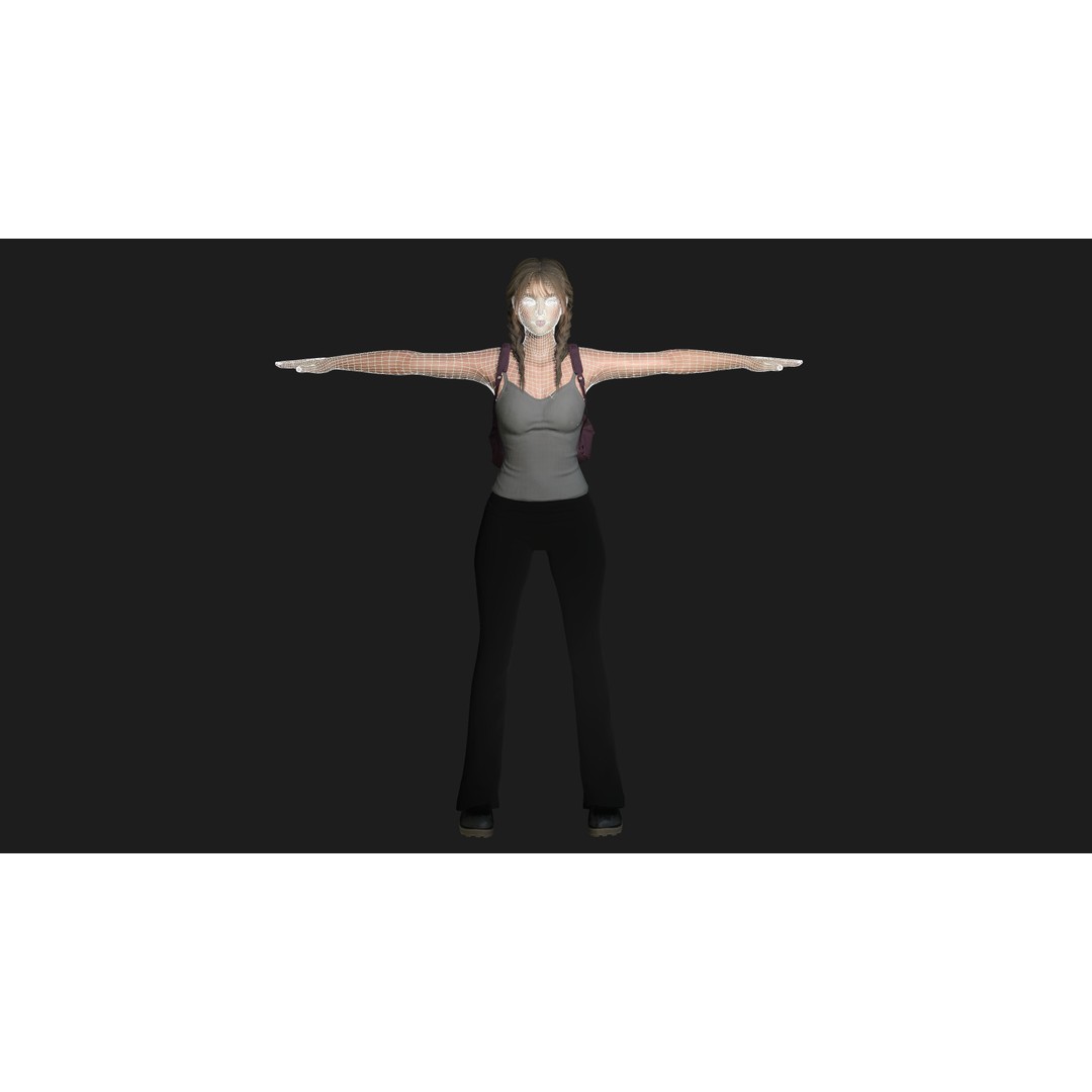 Madison 3D Model – Realistic Young Girl Character, Game Ready, FBX - View 18