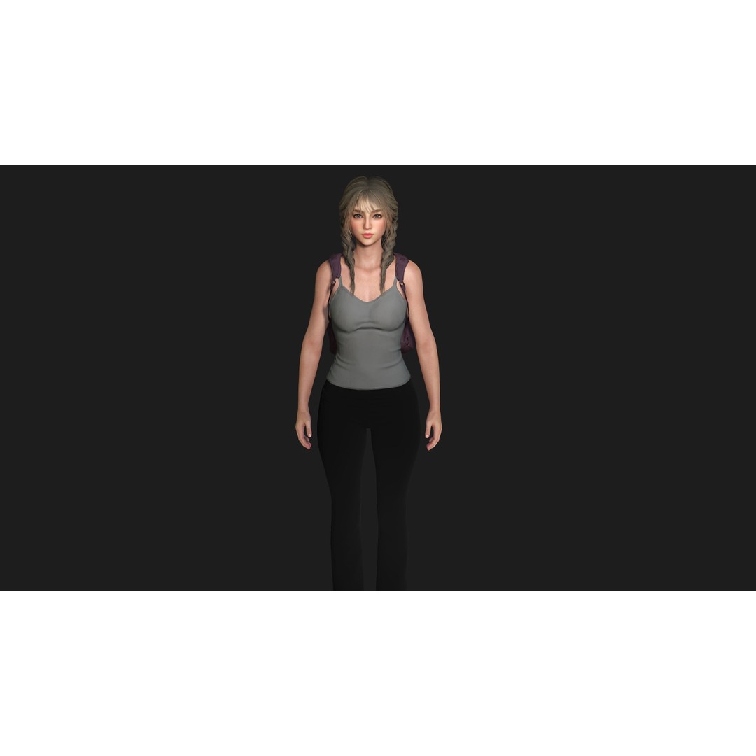 Madison 3D Model – Realistic Young Girl Character, Game Ready, FBX - View 4