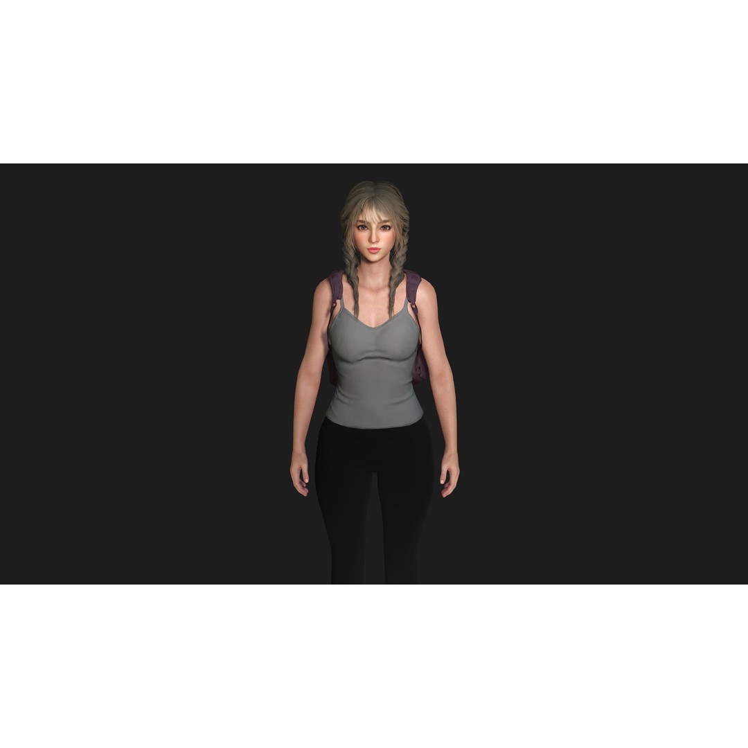 Madison 3D Model – Realistic Young Girl Character, Game Ready, FBX - View 5