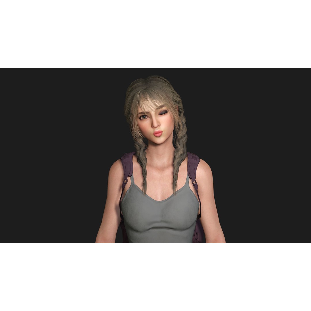 Madison 3D Model – Realistic Young Girl Character, Game Ready, FBX - View 9