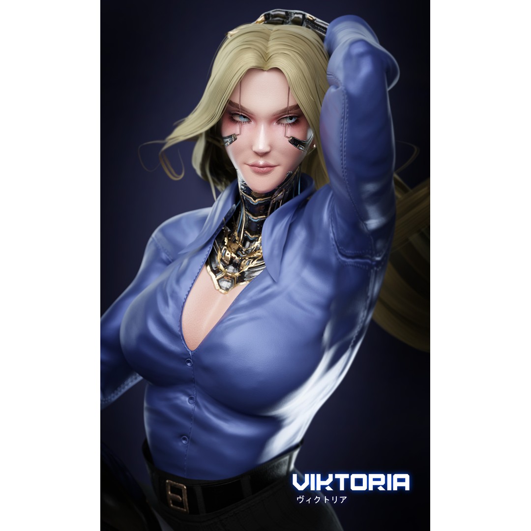 Viktoria 3D Model – Stylized Female Fighting Character, Rigged, FBX