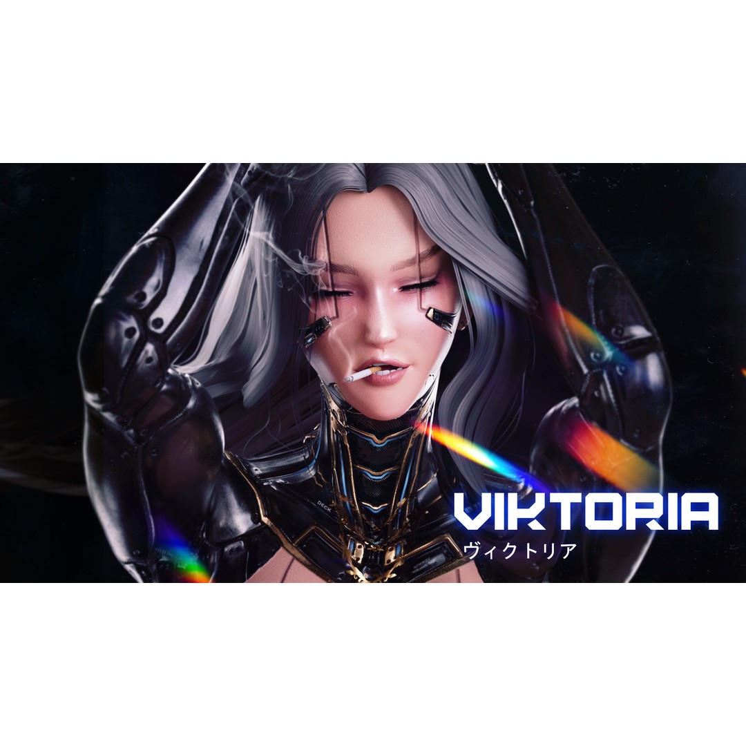 Viktoria 3D Model – Stylized Female Fighting Character, Rigged, FBX - View 10