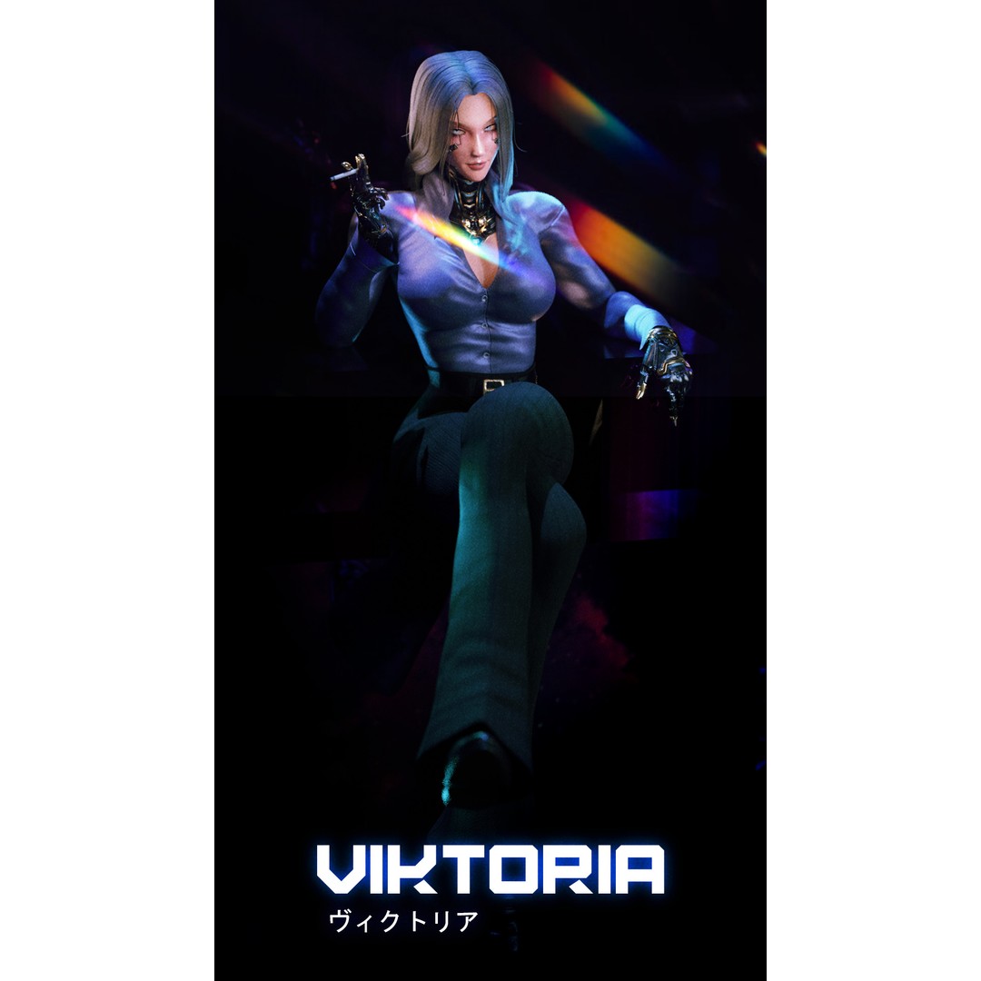 Viktoria 3D Model – Stylized Female Fighting Character, Rigged, FBX - View 11