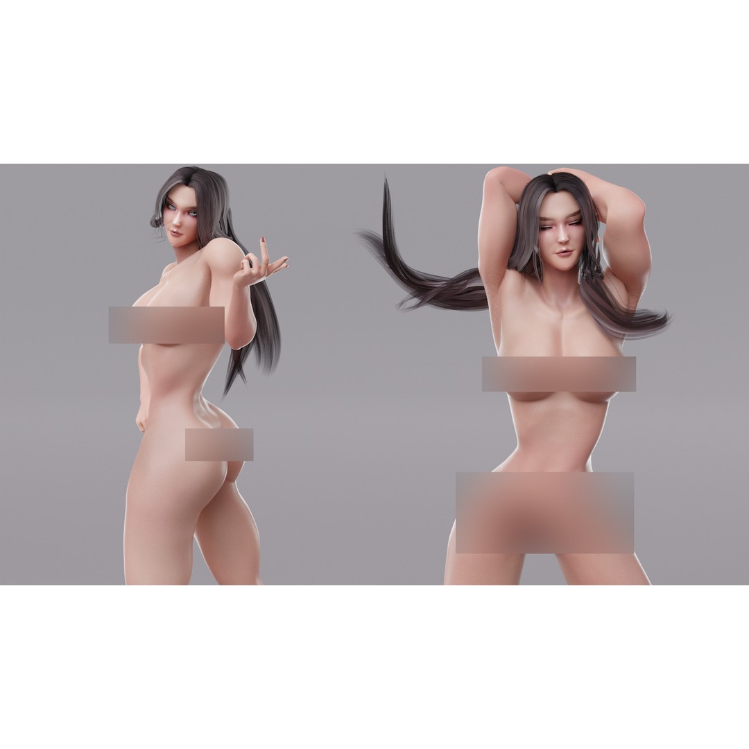 Viktoria 3D Model – Stylized Female Fighting Character, Rigged, FBX - View 20