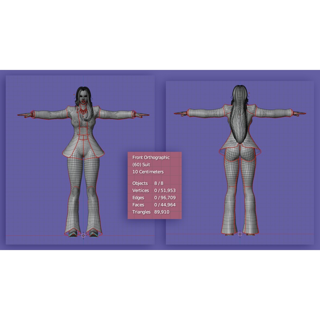 Viktoria 3D Model – Stylized Female Fighting Character, Rigged, FBX - View 23